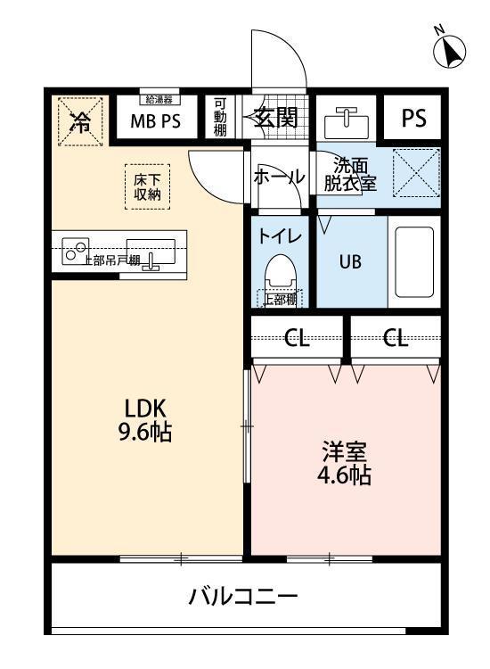 リーブルファイン鹿浜(1LDK/1階)の間取り写真
