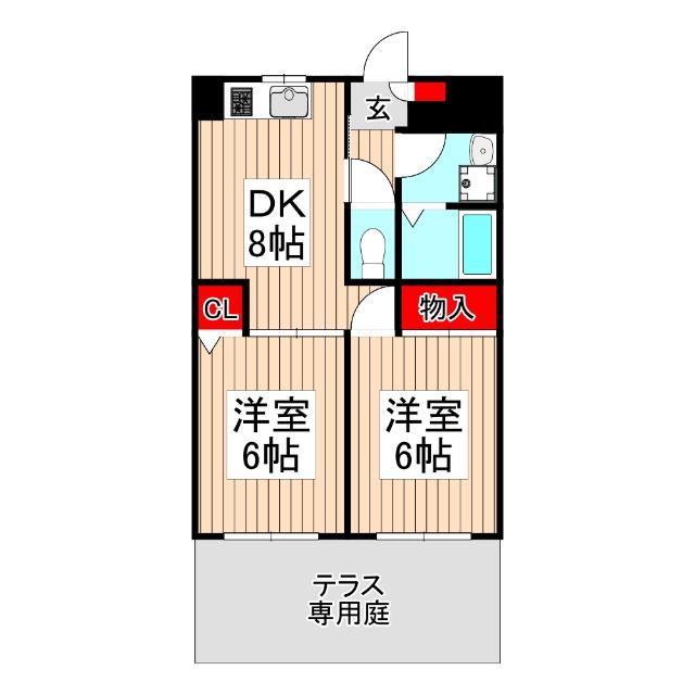 メゾン大泉(2DK/1階)の間取り写真
