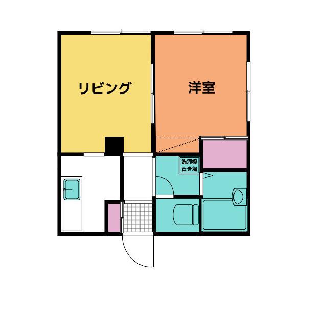 重田ハイツ(1DK/2階)の間取り写真