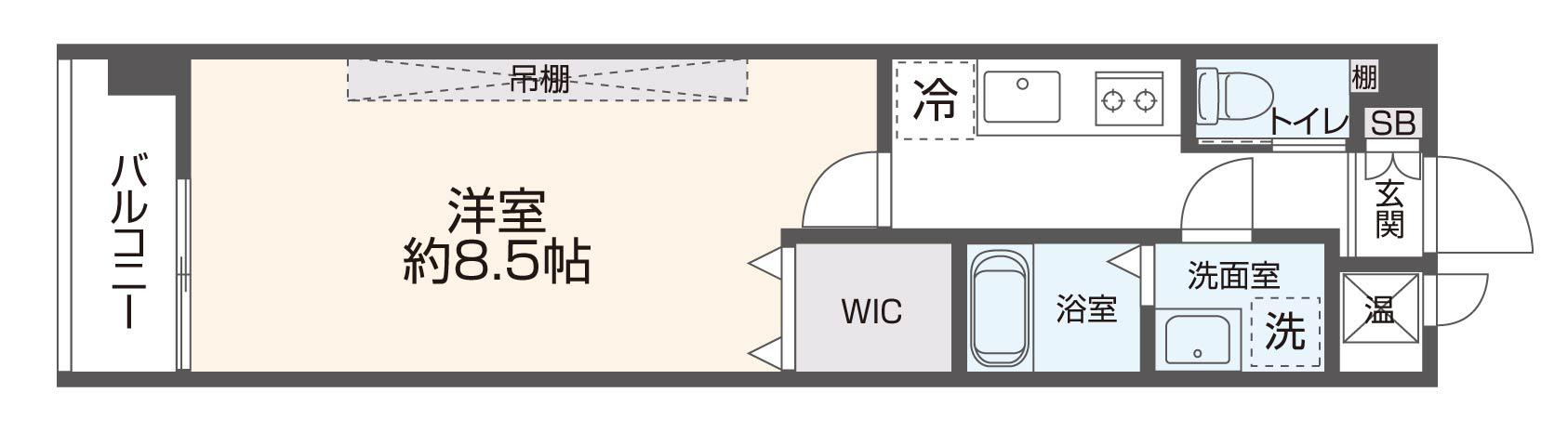 ライトステージ(1K/3階)の間取り写真