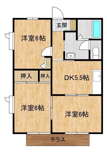 スプリングセフィラ(3DK/2階)の間取り写真