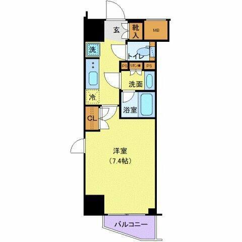 ジェノヴィア新宿早稲田グリーンヴェール(1K/3階)の間取り写真