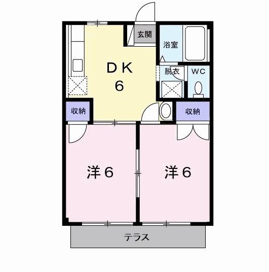 ラフォーレ(2DK/1階)の間取り写真
