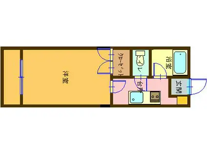 センチュリーハイツB(1K/2階)の間取り写真