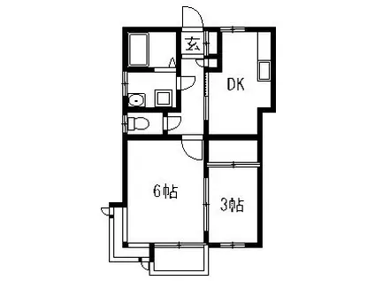 ハイツMI(1SDK/1階)の間取り写真