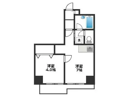 イーストヒルズ高井戸(1DK/6階)の間取り写真
