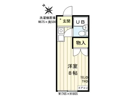 JR岩徳線 周防花岡駅 徒歩29分 2階建 築32年(ワンルーム/1階)の間取り写真