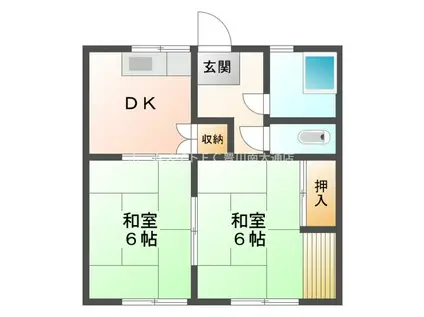 コーポ美幸A(2DK/1階)の間取り写真