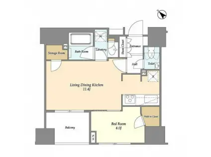 DUE TSUKISHIMA II(1SLDK/10階)の間取り写真