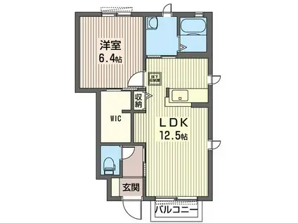 セブングラッドB(1LDK/1階)の間取り写真