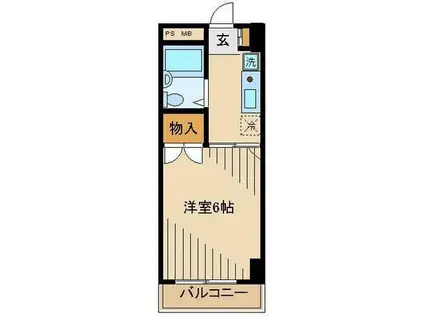 ニューハイム井上(1K/4階)の間取り写真