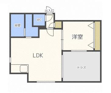 J-ECOA南郷17丁目(1LDK/1階)の間取り写真
