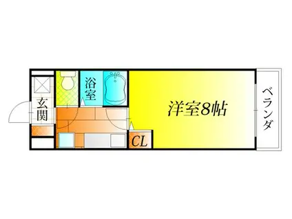 サニーコート太子(1K/2階)の間取り写真