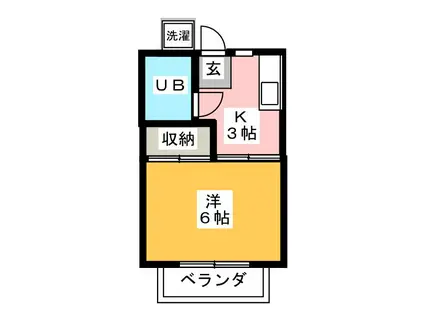 コーポ石川(1K/2階)の間取り写真