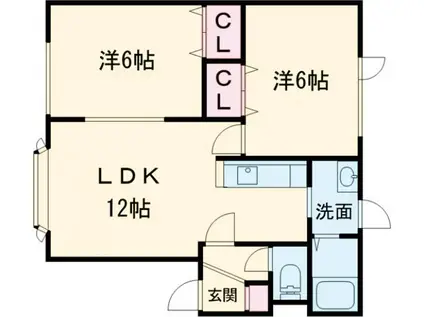 スターライト瞬(2LDK/2階)の間取り写真