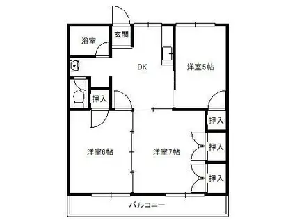 パストラル・ハイツII(3DK/3階)の間取り写真