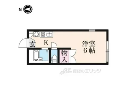 シャンポール野村2(1K/2階)の間取り写真
