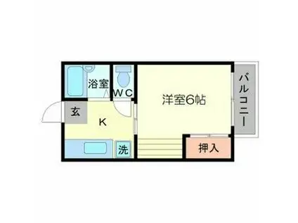 ヴィラプレフェールI(1K/1階)の間取り写真