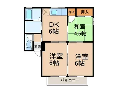 ジョイハイツ(3DK/2階)の間取り写真