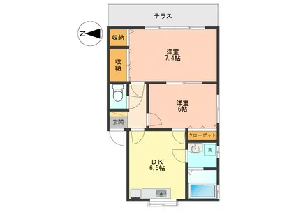 リブレハウスA(2DK/1階)の間取り写真