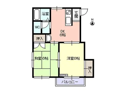 シャルルメイプル(2DK/1階)の間取り写真