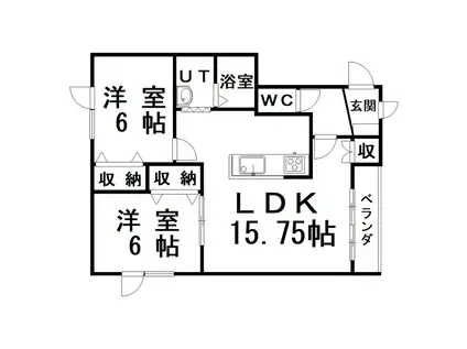 ハイムみた(2LDK/1階)の間取り写真