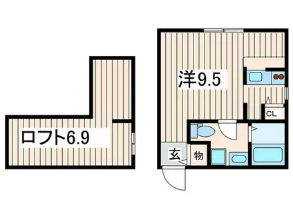 プリマガーデン弐番館(ワンルーム/2階)の間取り写真
