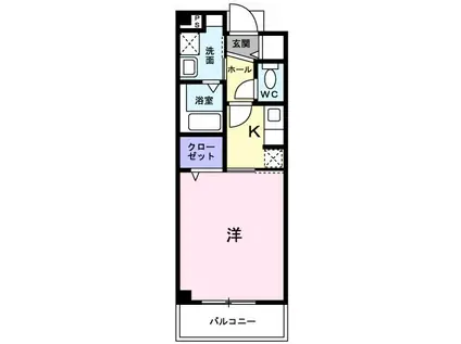 ファインズ コート(ワンルーム/1階)の間取り写真