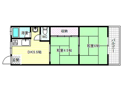 セントラルハイツ(2DK/2階)の間取り写真