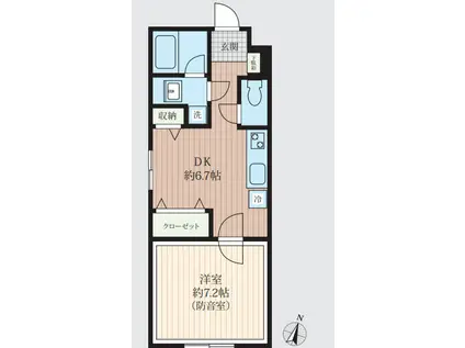 VORT南常盤台レジデンス(1K/2階)の間取り写真