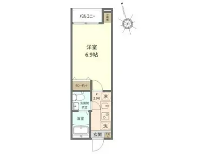 エクセラン仲六郷(1K/3階)の間取り写真