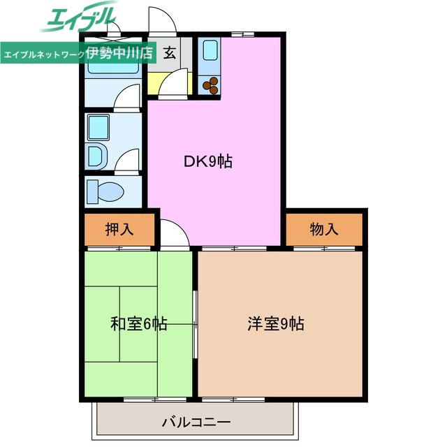 シティルネッサンス久居I(2DK/2階)の間取り写真