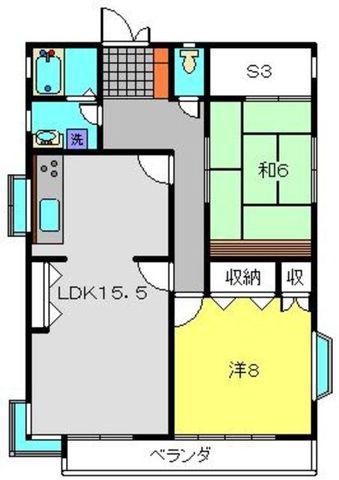 上菅田町アパート(2SLDK/2階)の間取り写真