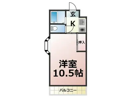 富士レイホービル第3(1K/4階)の間取り写真