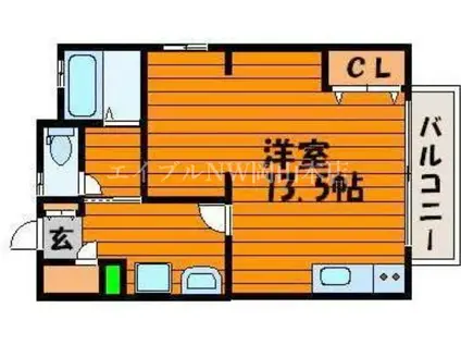 アドバンスT(ワンルーム/1階)の間取り写真