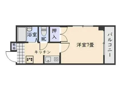 フローラル名山(1K/2階)の間取り写真