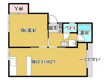シティライフ柳原(1LDK/2階)の間取り写真