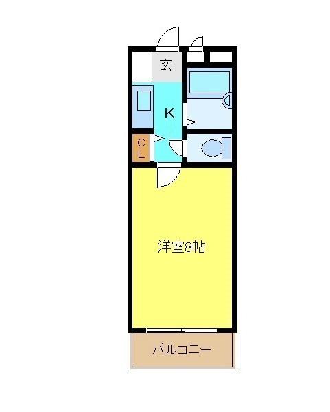 フォンティーヌ堺(1K/6階)の間取り写真
