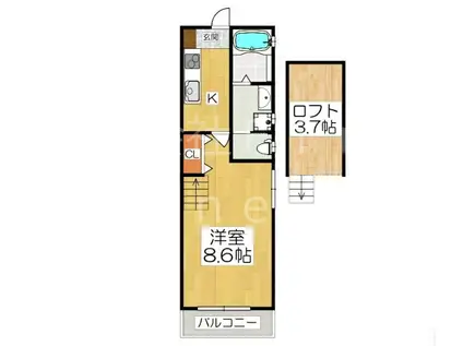 SAKURA TERRASU(ワンルーム/2階)の間取り写真