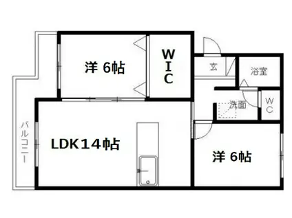 ボヌール片岡II(2LDK/2階)の間取り写真