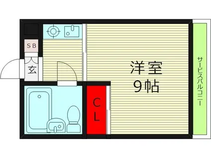 トーエー森ノ宮第2ビル(1K/7階)の間取り写真