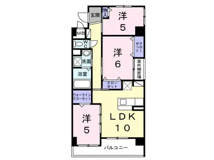 コンフォート フィールド(3LDK/4階)の間取り写真