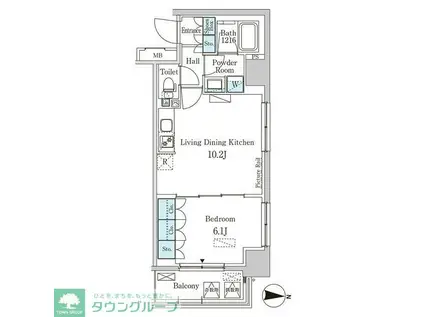 パークアクシス本所・親水公園(1LDK/8階)の間取り写真