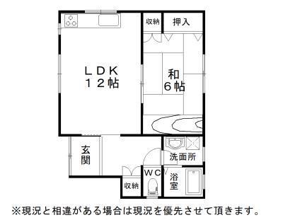 シュウハウス(1LDK/1階)の間取り写真