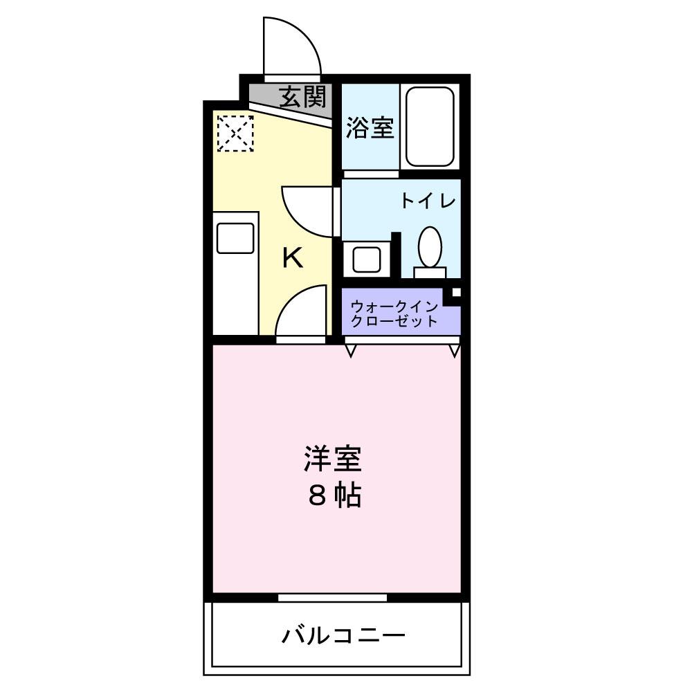 グランメールコート万野原(1K/1階)の間取り写真