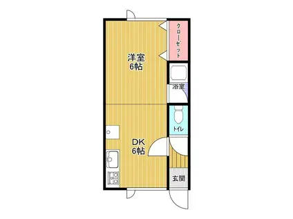 コーポラス紫苑(1DK/3階)の間取り写真