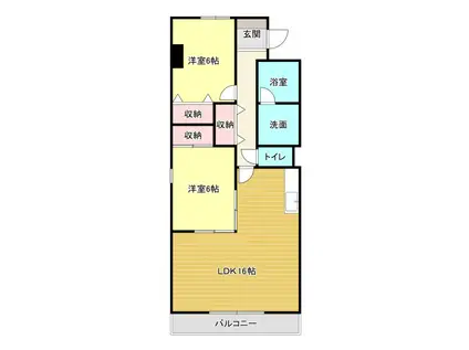 シティプラザ浜松(2LDK/2階)の間取り写真