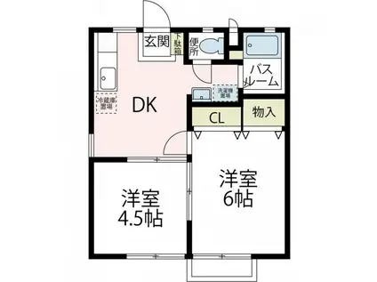 ハイムYOU&I(2DK/1階)の間取り写真