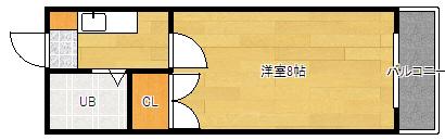 エステート平成(1K/2階)の間取り写真