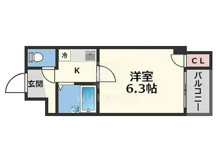 プレミアム福島(1K/6階)の間取り写真